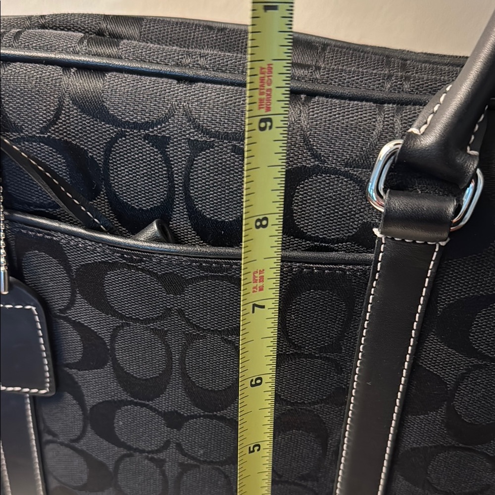 Coach Black Satchel with Signature Monogram w/Hang Tag - Picture 9 of 12